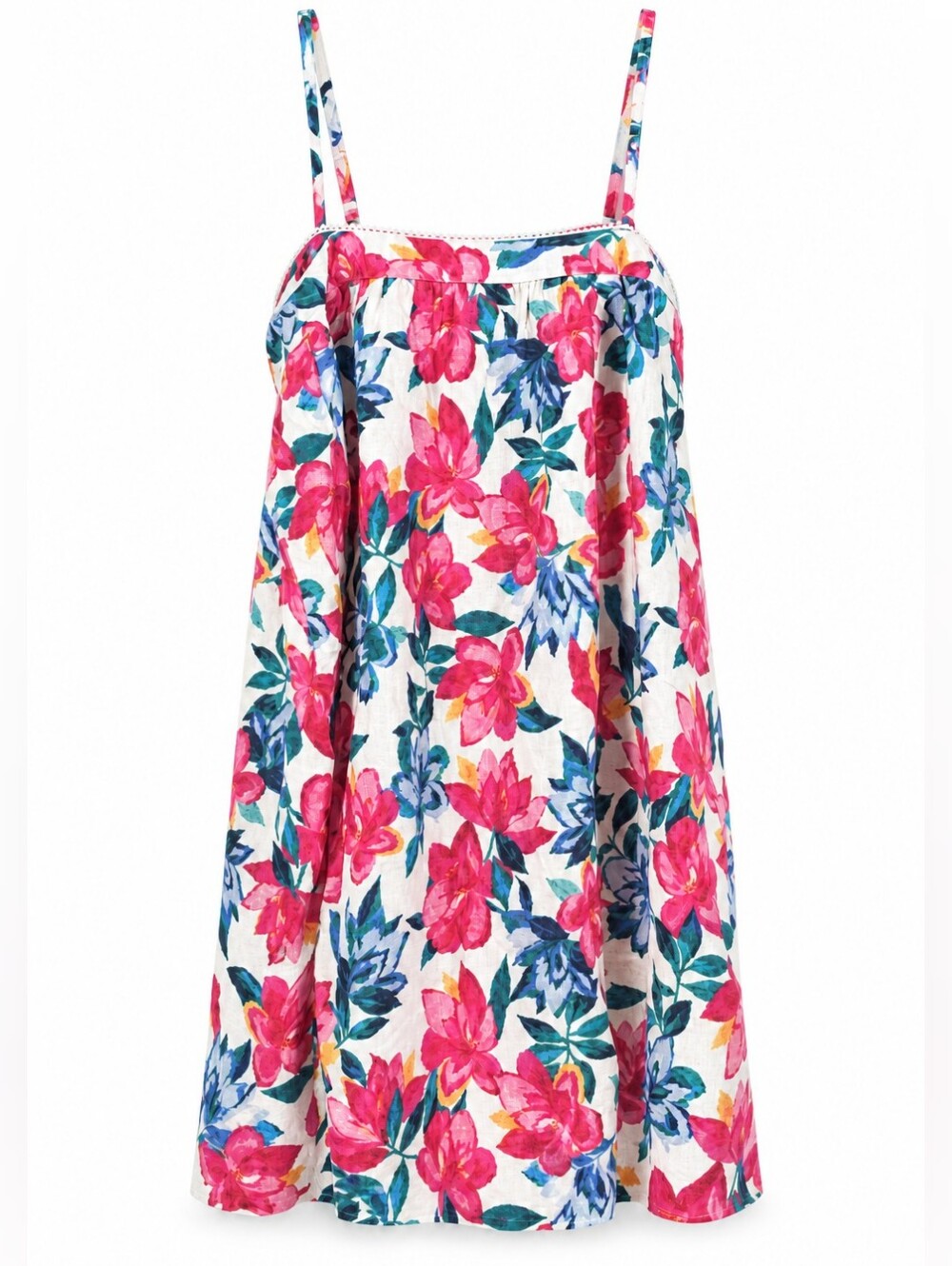 NWT Andie Samba Copacabana Floral Linen Blend Mini Cover-Up Dress XS Beach Pool